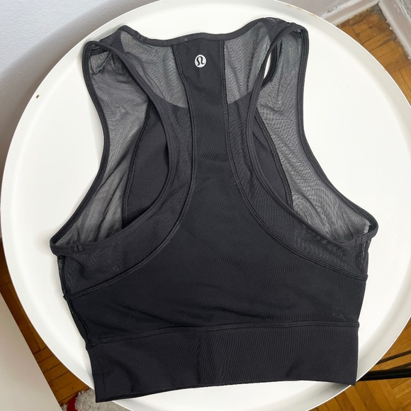 Lululemon Black Mesh Crop Tank - Picture 1 of 2